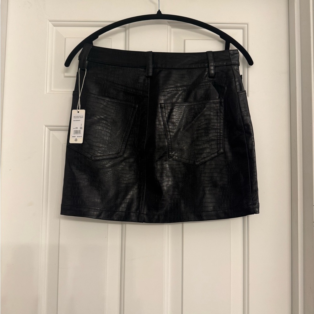My Favorite Daughter Black Pleather Snake Skin Skirt